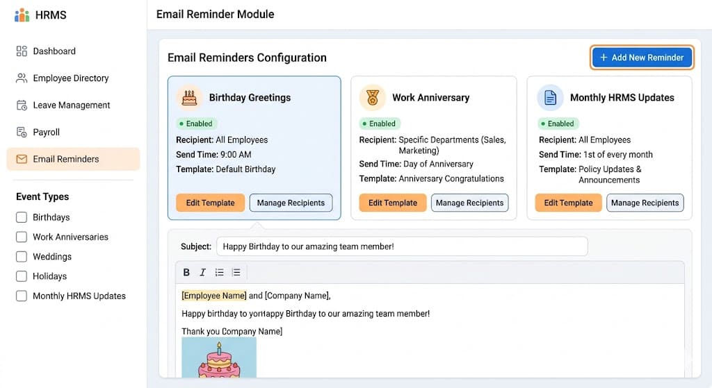 Email Reminder Module
